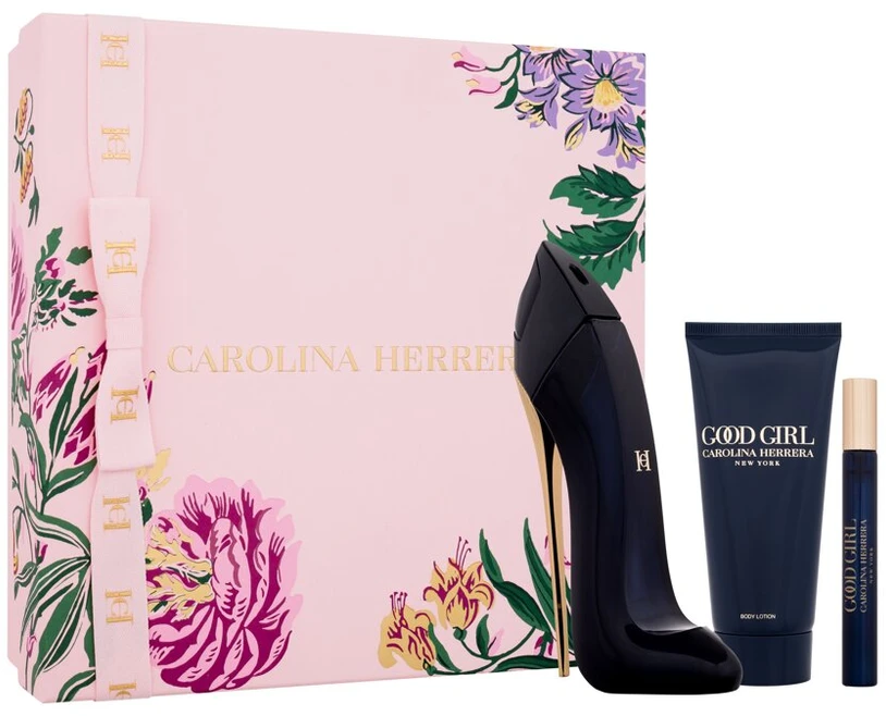 Carolina Herrera Good Girl rinkinys moterims (EDP, 80 ml + kūno losjonas, 100 ml + EDP miniatiūra, 10 ml)