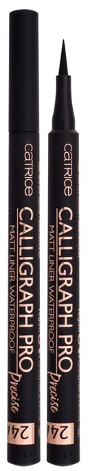 vandeniui atsparus akių apvadas Catrice Calligraph Pro Precise 24h Matt Liner Atsparus vandeniui 010 Intense Juodas Atsparus vandeniui