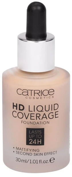 "Catrice Hd Liquid Coverage Foundation" dengiamasis makiažo pagrindas, išliekantis iki 24 val. 020-Rose rusvai gelsvas 30ml