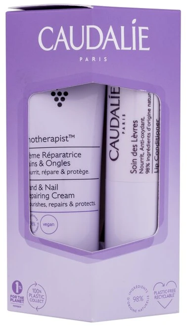 Caudalie Vinotherapist Hand and Nail Repair Kreminis 30 ml + Lip Care 4.5 g rankų kremo ir lūpų balzamo rinkinys