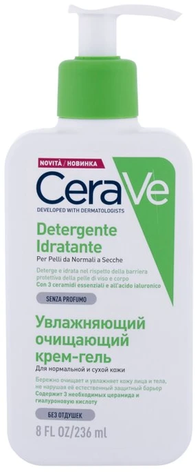 Drėkinamasis veido ir kūno prausiklis normaliai ir sausai odai Cerave Hydrating Cleanser, 236 ml