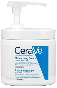 Drėkinamasis veido ir kūno kremas sausai ir labai sausai odai Cerave Moisturising Cream, 454 g