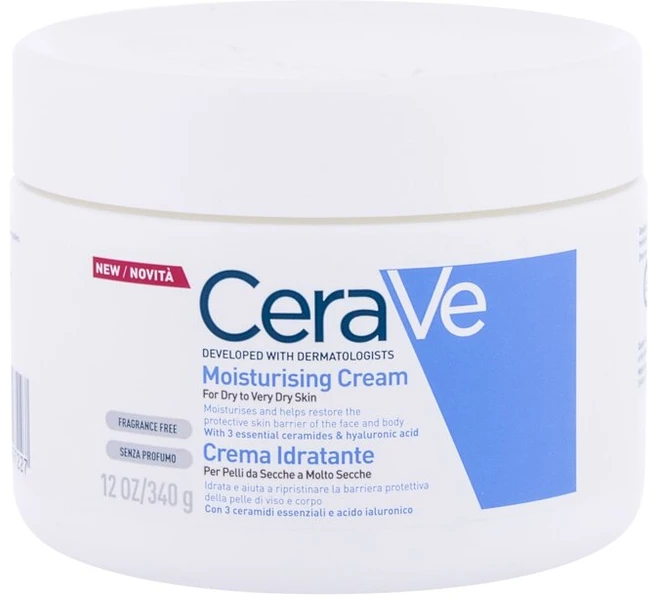 Drėkinamasis veido ir kūno kremas sausai ir labai sausai odai Cerave Moisturising Cream, 340 g