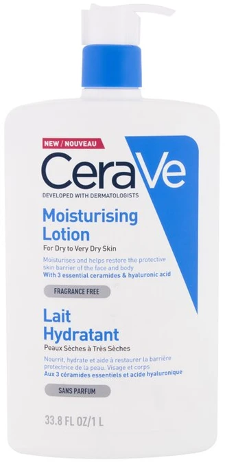 Drėkinamasis veido ir kūno losjonas sausai ir labai sausai odai Cerave Moisturising Lotion, 1000 ml