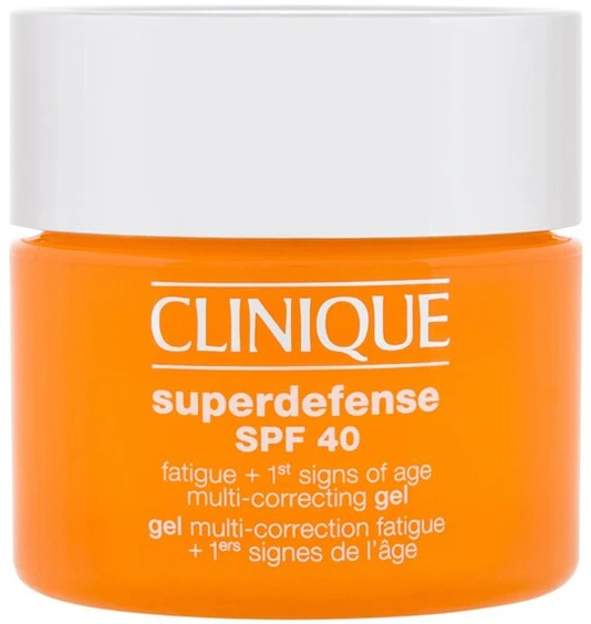 Clinique Superdefense Broad Spectrum SPF 40 Fatigue + First Signs Of Age Multi-correcting Gel jauninamasis veido kremas-gelis, 50 ml