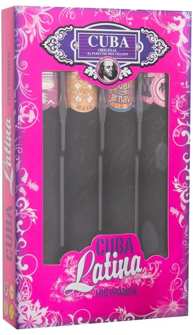 Cuba Latina EDT rinkinys moterims (EDT Cactus 35 ml + EDT Maya 35 ml + EDT Carnaval 35 ml + EDT Copacabana 35 ml)