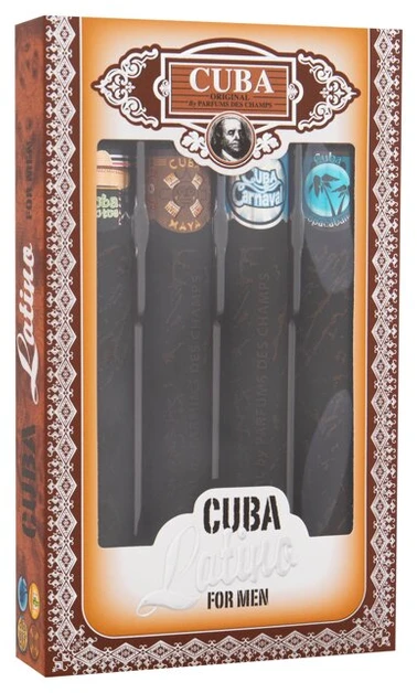 Cuba Latino EDT rinkinys vyrams (EDT Cactus 35 ml + EDT Maya 35 ml + EDT Carnaval 35 ml + EDT Copacabana 35 ml)