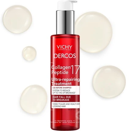 Vichy Dercos Ultra-Repairing Treatment Collagen 17 Filler intensyvaus poveikio koncentratas galvos odai , 150 ml