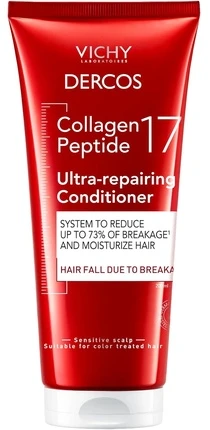 Vichy Dercos Ultra-Repair Collagen Filler 17 Conditioner intensyvaus poveikio gaivinamasis plaukų kondicionierius, 200 ml