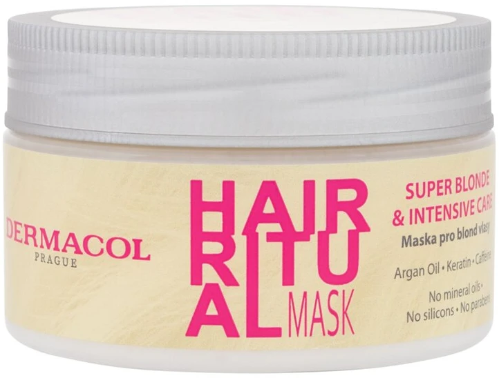 Dermacol Hair Ritual Super Skirtas šviesiems plaukams Mask Hair Mask moterims, 200 ml