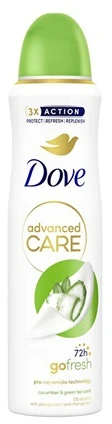 Dove Antiperspirantinis purškiklis Advanced Care Cucumber & Žalias Tea (antiperspirantas) 150 ml