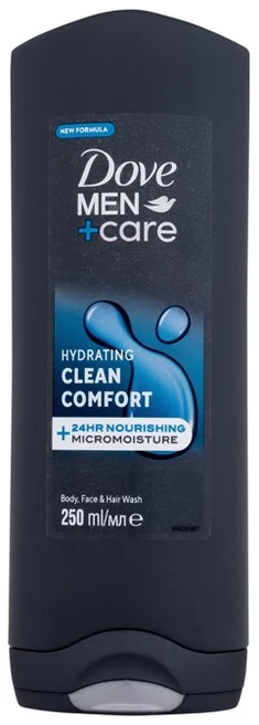 Dove Men + Care Hydrating Clean Comfort Dušo želė vyrams, 250 ml