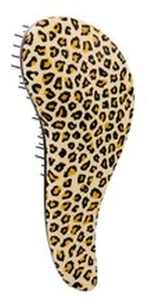 Dtangler plaukų šepetys su leopardo geltonos spalvos rankena