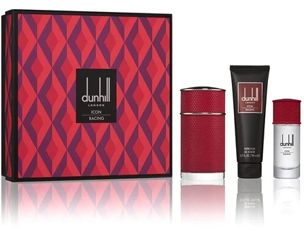 Dunhill Icon Racing Raudona dovanų rinkinys: 100 ml ir 30 ml Eau De Parfum purškiklis + 90 ml dušo želė