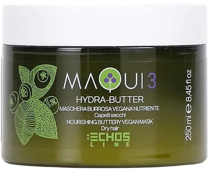 Echosline Maqui 3 maitininantis Buttery Vegan Mask maitinanti kaukė sausiems plaukams, 250 ml