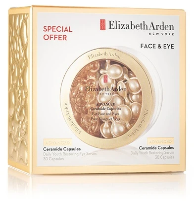 Elizabeth Arden Advanced Ceramide Capsules Daily Youth Restoring Serum & Eye Serum (riboto leidimo) – 2x30 kaps. moterims