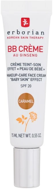 Erborian BB veido kremas su ženšenio ekstraktu ir SPF 20, spalva: Caramel, 15 ml