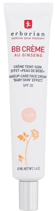 Veido kremas Erborian BB Crème Au Ginseng SPF20, 40 ml, spalva: Clair