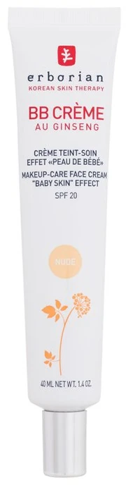 Erborian BB veido kremas su ženšenio ekstraktu ir SPF 20, spalva: Nude, 40 ml