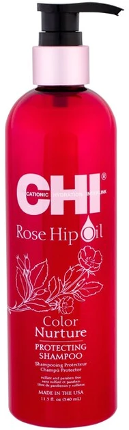 Farouk Systems Dažytų plaukų šampūnas CHI Rose Hip Oil Šampūnas 340ml