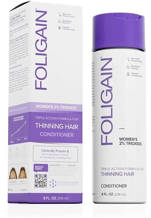 Foligain Kondicionierius nuo plaukų slinkimo "Triple Action" (moteriškas kondicionierius) 236 ml