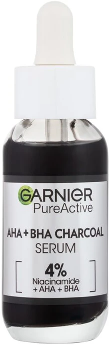 Garnier Pure Active AHA + BHA anglies serumas unisex odos serumas, 30 ml
