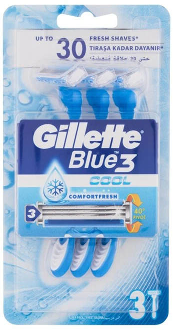 Gillete Vienkartiniai skustuvai Gillette Mėlynas 3 Cool, 3 vnt.