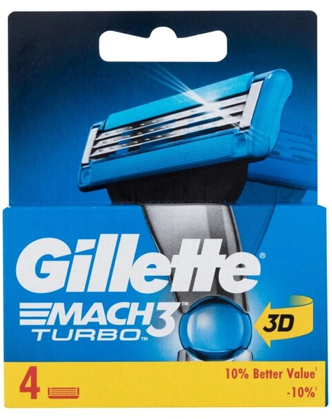 Gillette Mach3 Turbo spare blades for men 4 pcs