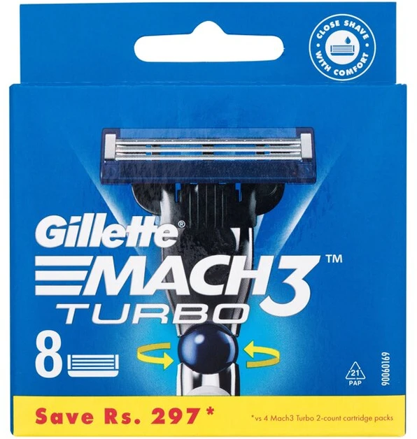 Gillette - Mach 3 Turbo Blades 8 Pcs