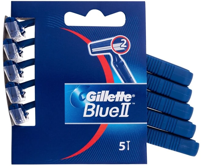 "Gillette Mėlyna II" chromo danga 5 vienetai