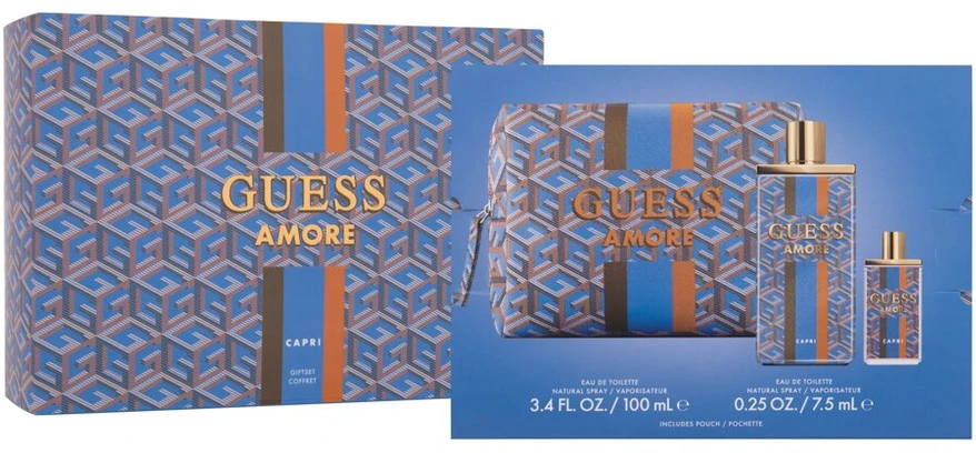 Kvepalų rinkinys moterims Guess Amore Capri (EDT 100 ml + EDT 7,5 ml + kosmetinė)
