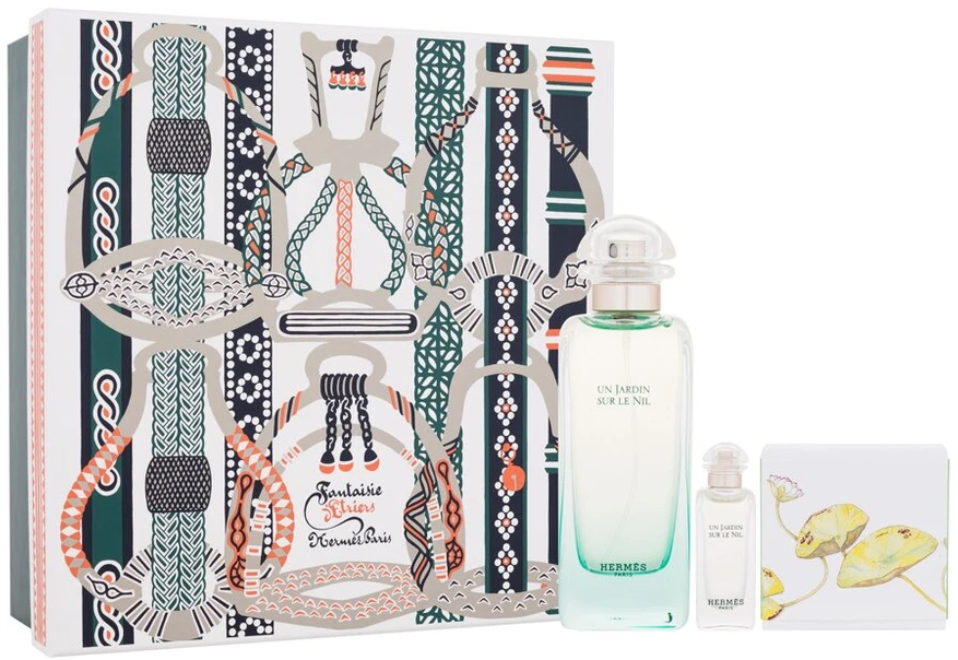 Hermes Un Jardin Sur Le Nil EDT rinkinys Unisex (EDT 100 ml + EDT 7,5 ml + parfumuotas muilas 50 g)