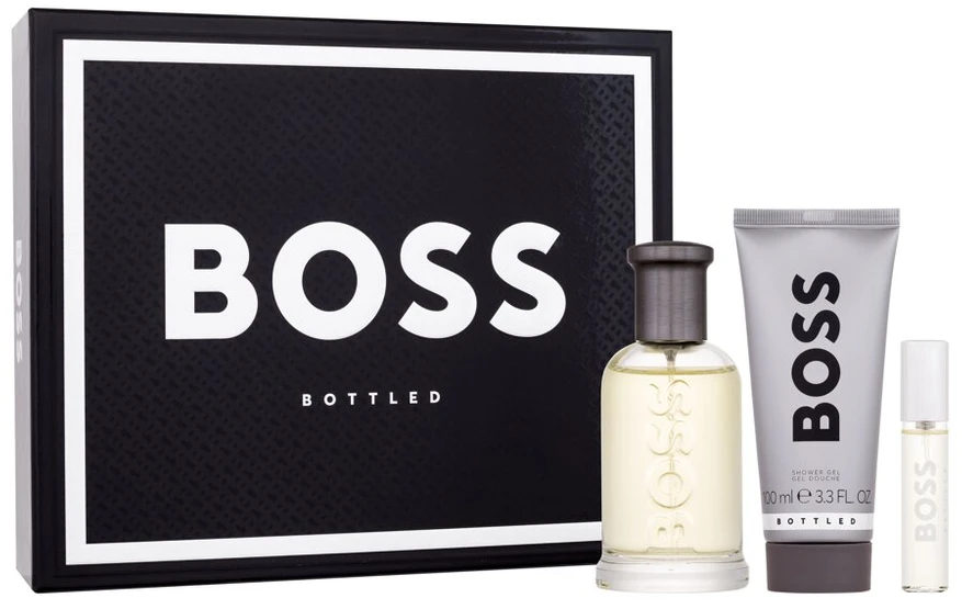 Hugo Boss BOSS Bottled rinkinys vyrams (EDT, 100 ml + EDT, 10 ml + dušo želė, 100 ml)