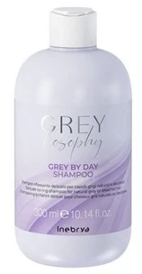 Inebrya GREYlosophy Pilkas By Day Šampūnas tonuojantis šampūnas natūraliai žiliems / balintiems plaukams, 300 ml