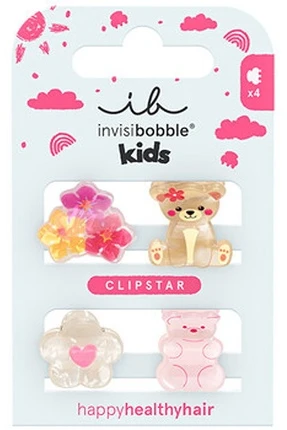Invisibobble Clipstar Kids Bearly Bloomed Plaukų sagtukas 4 vnt.