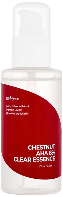 Isntree Chestnut AHA 8% Clear Essence šveičiamoji veido esencija, 100 ml