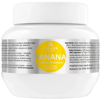 Kallos Cosmetics Banana Fortifying Plaukų kaukė plaukų kaukė, 275 ml