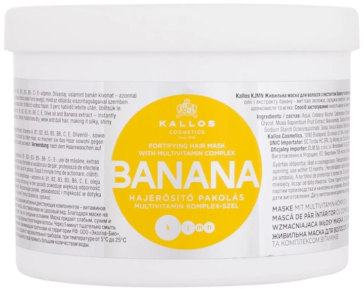 Kallos Cosmetics Banana plaukų kaukė, 500 ml