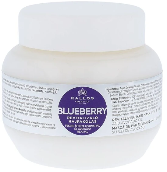 Kallos Cosmetics Blueberry Revitalizing Hair Mask atgaivinanti kaukė plaukams, 275 ml