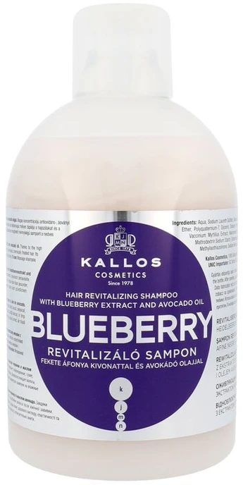 Atkuriamasis šampūnas sausiems ir chemiškai pažeistiems plaukams Kallos Blueberry 1000ml