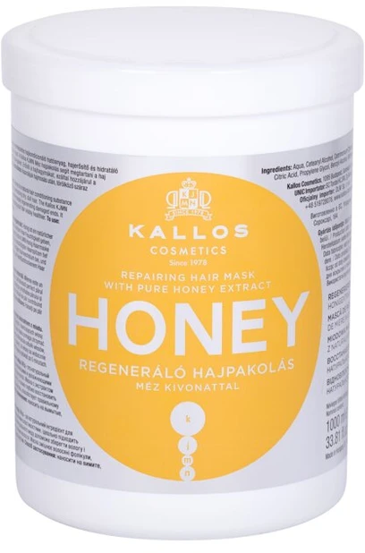 Kallos Cosmetics Honey Repairing Hair Mask stiprinamoji plaukų kaukė su medumi, 1000 ml