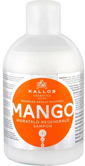 Atkuriamasis plaukų šampūnas sausiems plaukams su mango aliejumi Kallos MANGO Moisture Repair Šampūnas 1000 ml