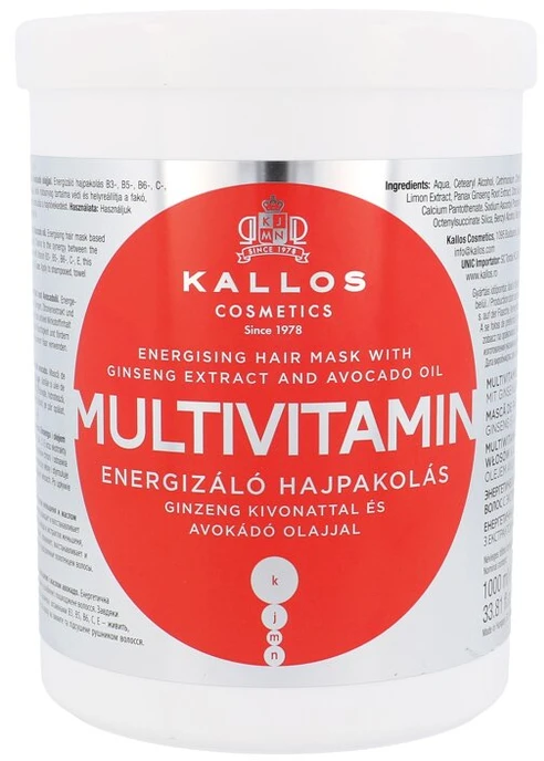 Kallos Cosmetics Multivitamin Energising Hair Mask plaukų kaukė, 1000 ml