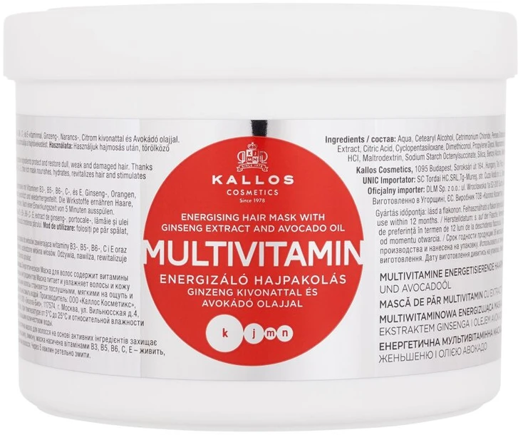 Kallos Cosmetics Multivitamin Hair Mask moterims, 500 ml