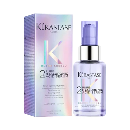 Kérastase Blond Absolu 2% Pure Hyaluronic Acid Serum atkuriamasis serumas šviesiems plaukams, 50 ml