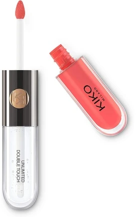 KIKO MILANO Unlimited Double Touch Liquid Lip Colour (113 Satin Coral) 2 x 3 ml