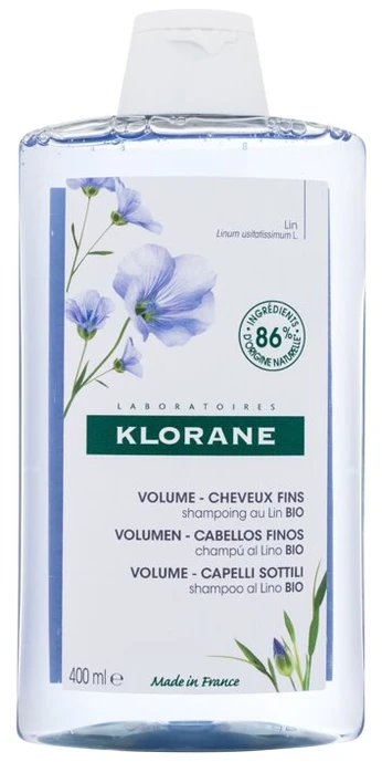 Klorane Volume šampūnas su ekologiškais linų sėmenimis, 400 ml