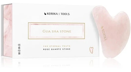 Korika Gua Sha masažinis akmuo iš rožinio kvarcito (Gua Sha Stone)