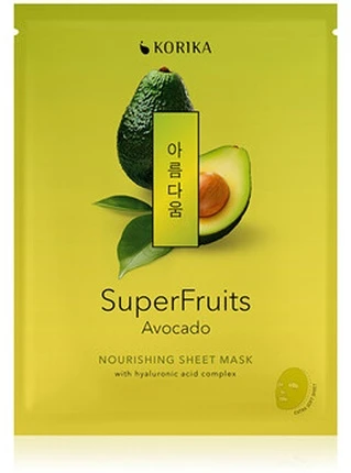Korika „Superfruits Avocado“ maitinamoji lakštinė kaukė (maitinamoji lakštinė kaukė) 25 g