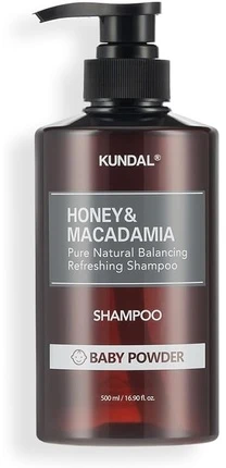 Kundal Honey & Macadamia Baby Powder Natural Moisturizing Šampūnas plaukų šampūnas, 500 ml